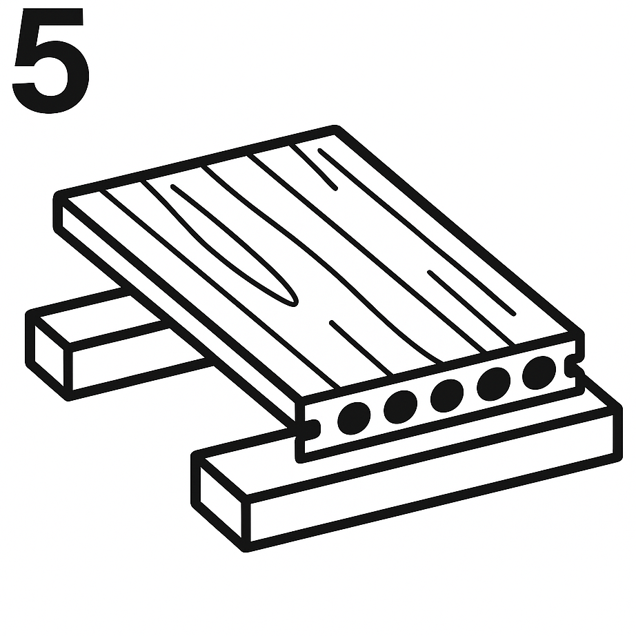 Colocación del primer panel de deck