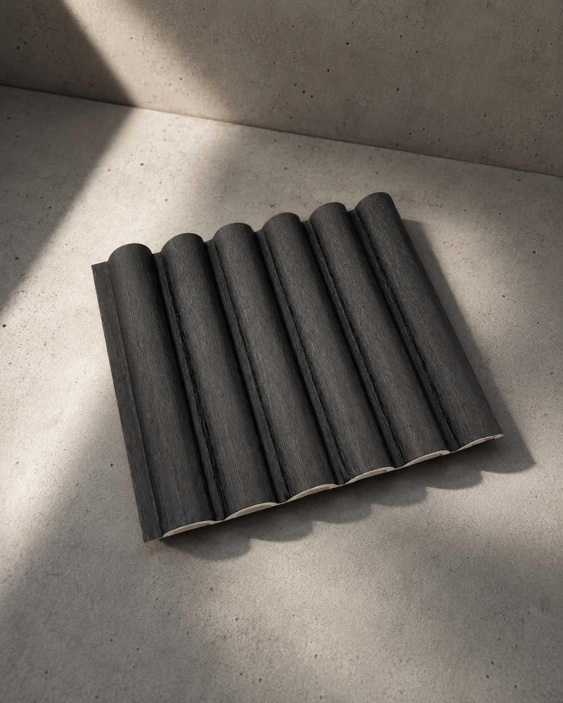 Lambrín Interior WPC Flauta Chica Negro Texturizado | Panel Decorativo ...