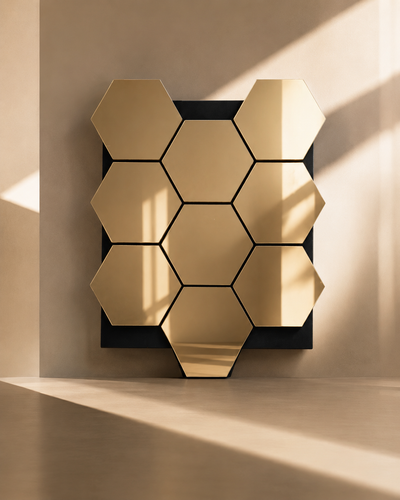 Hexagonal Espejo Dorado