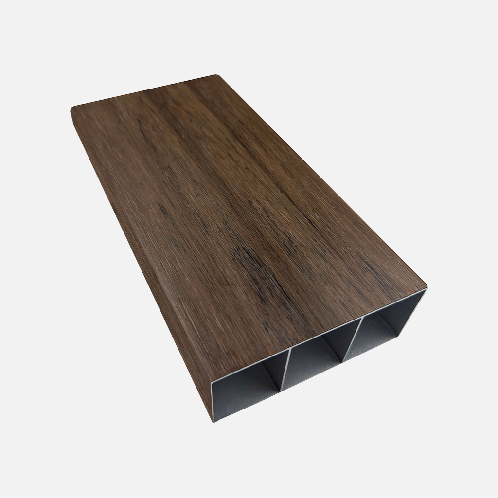 Viga Exterior de Aluminio 100x50 color Nogal