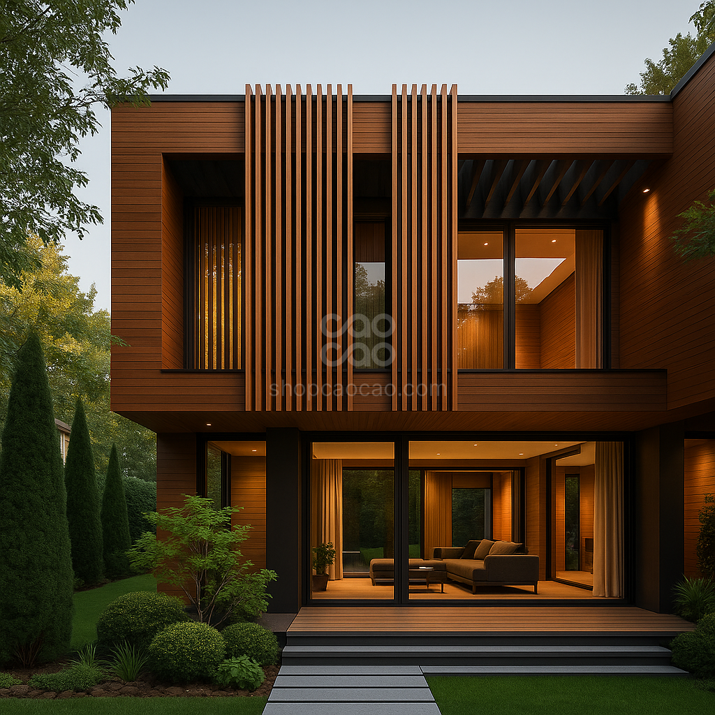 Viga Exterior de Aluminio 100x50 color Teca
