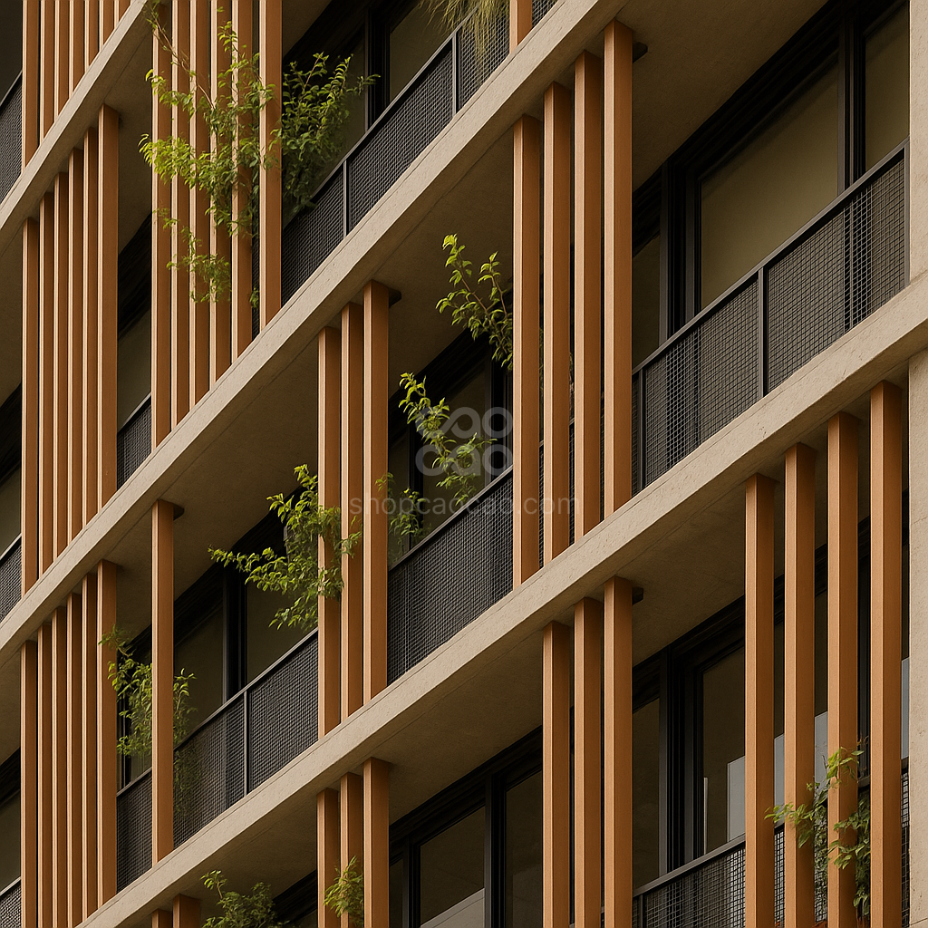 Viga Exterior de Aluminio 100x50 color Maple