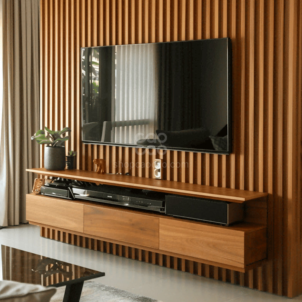 Caja WPC Lambrín Interior Arco Chico Color Parota Gold