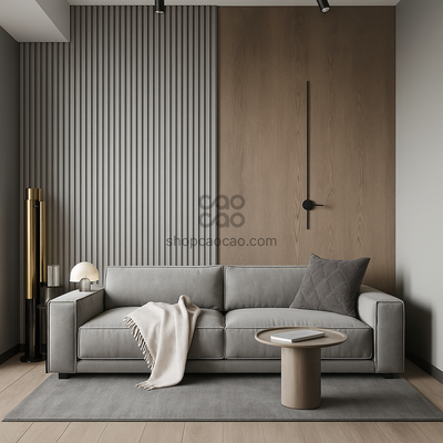 Lambrín Interior WPC Tradicional Color Tejido Lino Fino