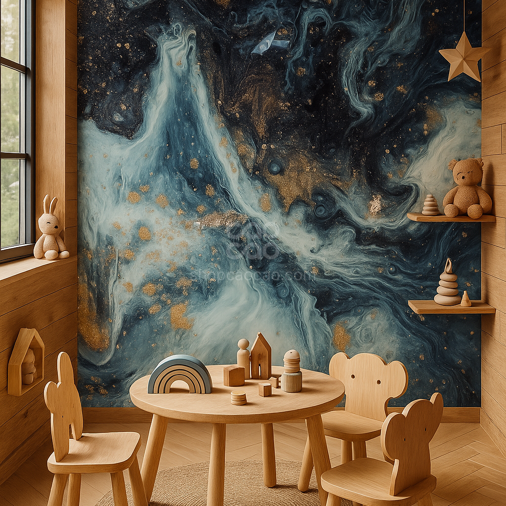 Lámina PVC tipo Mármol Oleo Océano