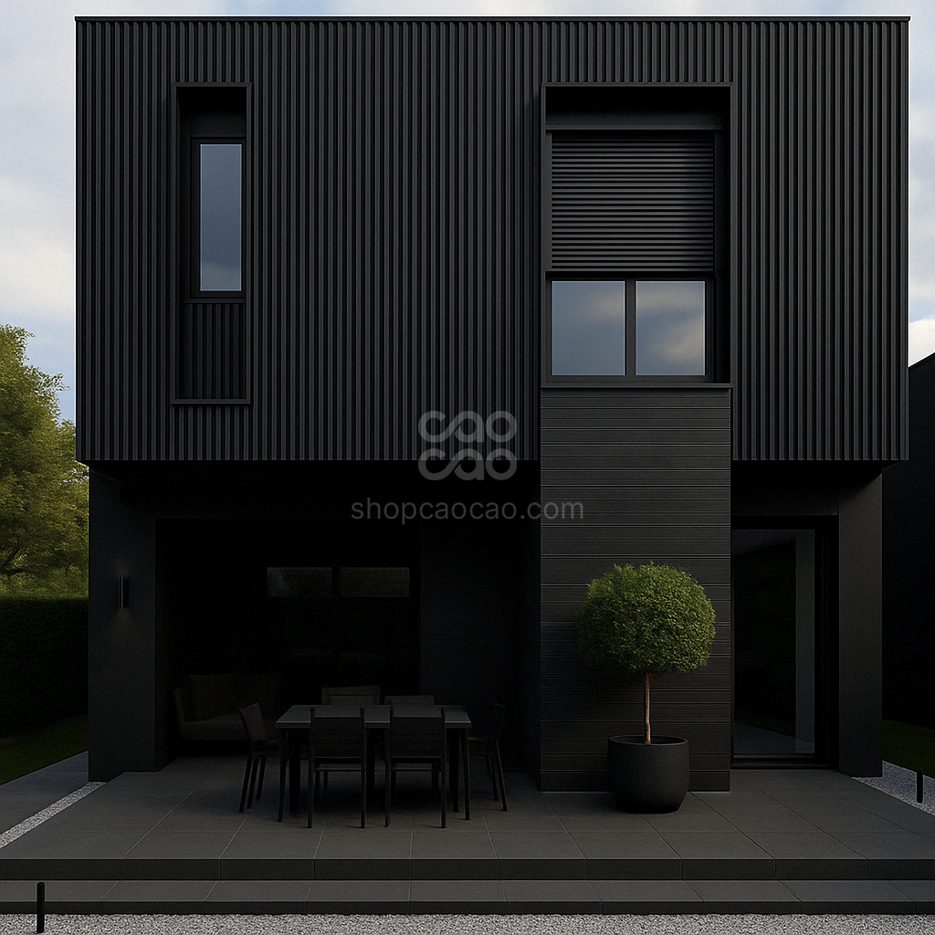 Plafón WPC Exterior Color Negro 2025