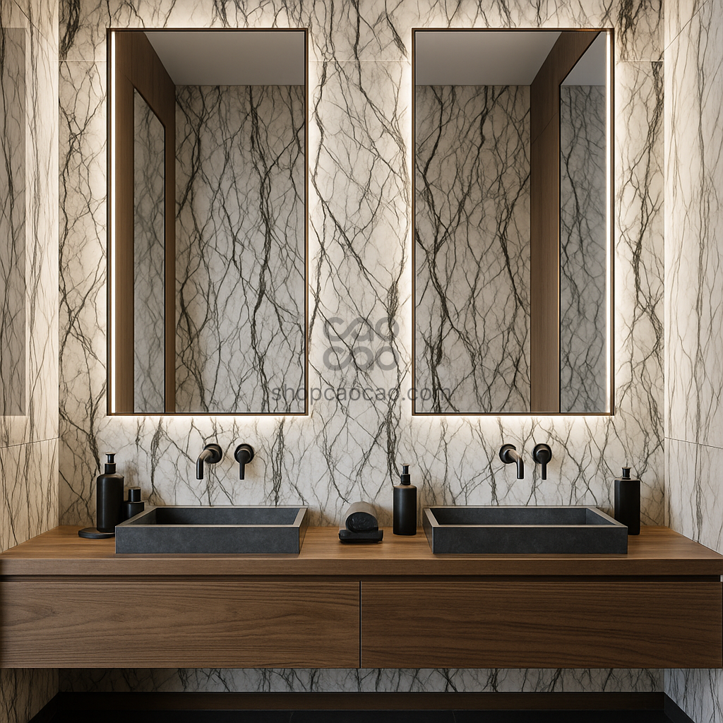 Lámina PVC tipo Mármol color Italo Blanc