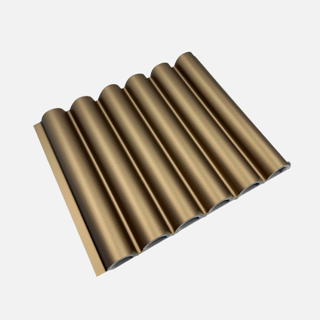 Lambrín Interior WPC Flauta Chica Oro Gold | Panel Decorativo Cao Cao