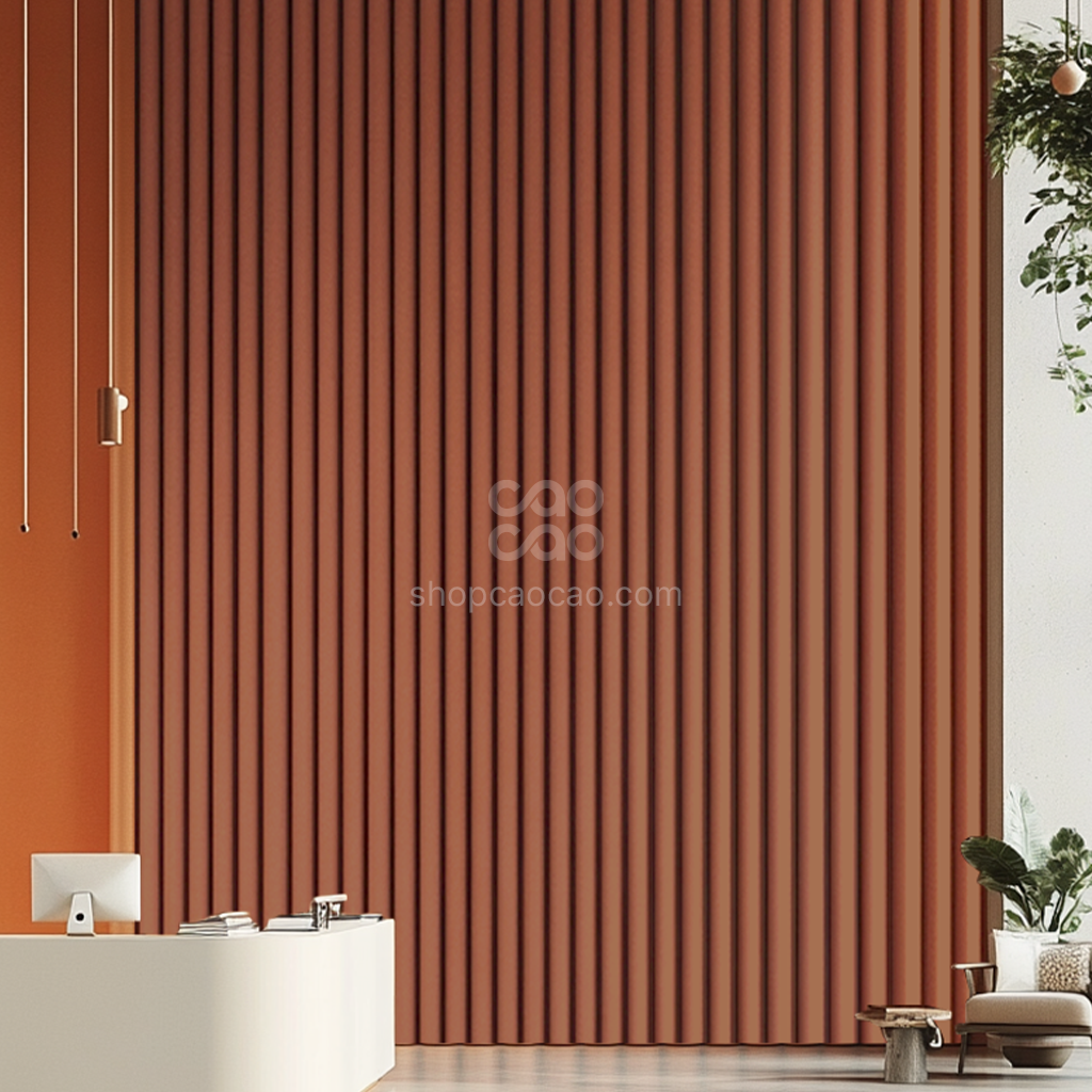 Lambrín Interior WPC Flauta Mediana Arcilla | Panel Decorativo Cao Cao