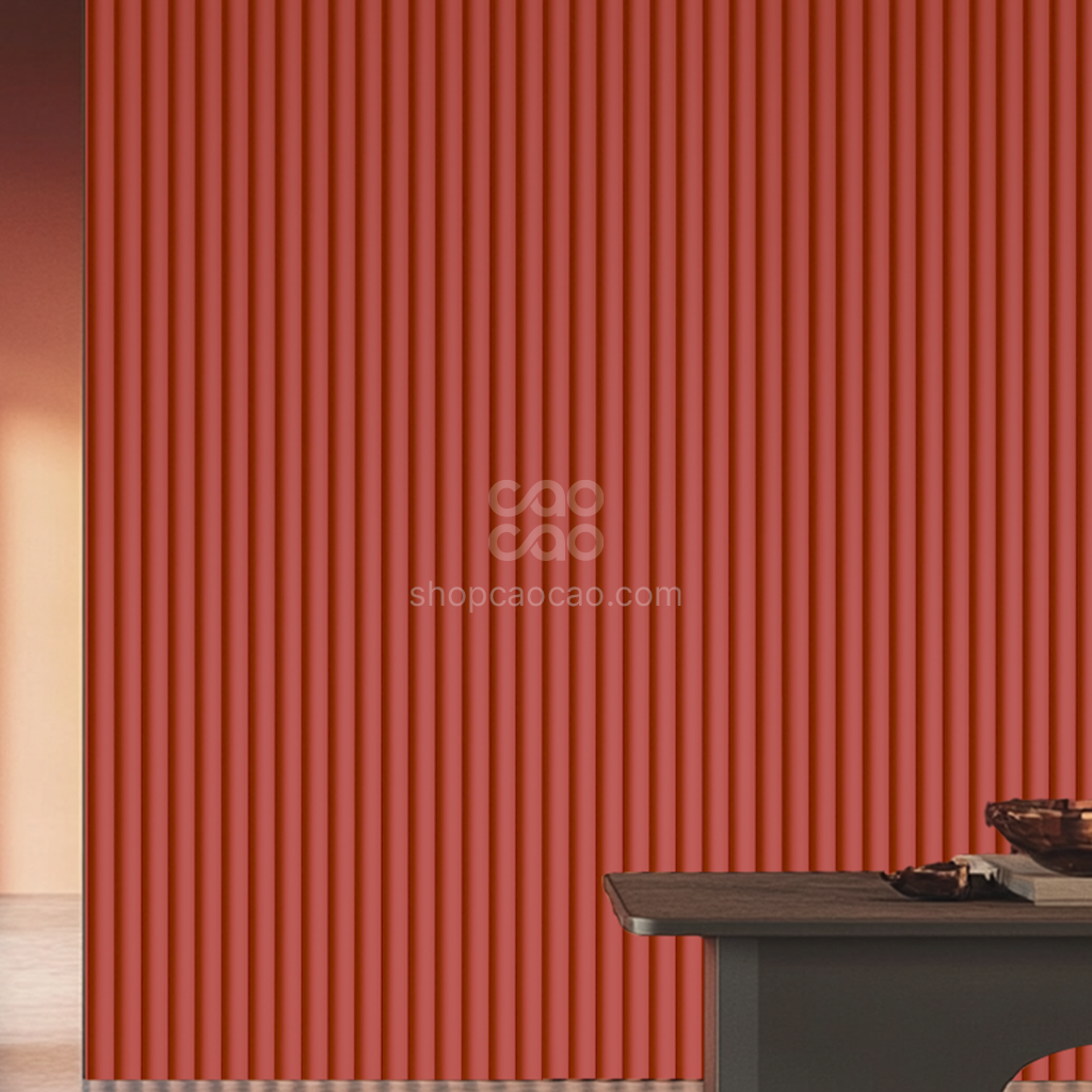 Lambrín Interior WPC Flauta Mediana Coral | Panel Decorativo Cao Cao