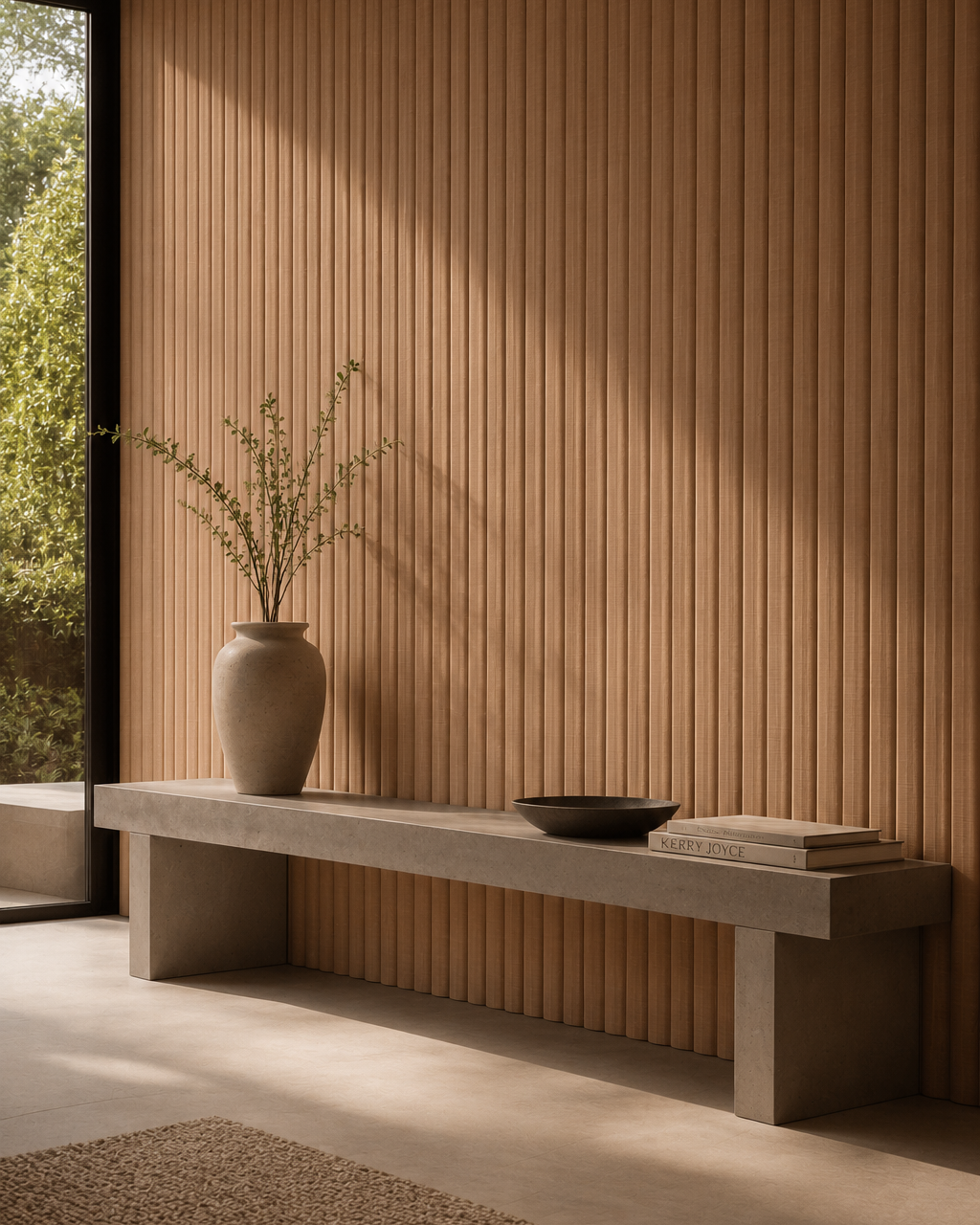 Lambrín Interior WPC Flauta Mediana Japandi | Panel Decorativo Cao Cao