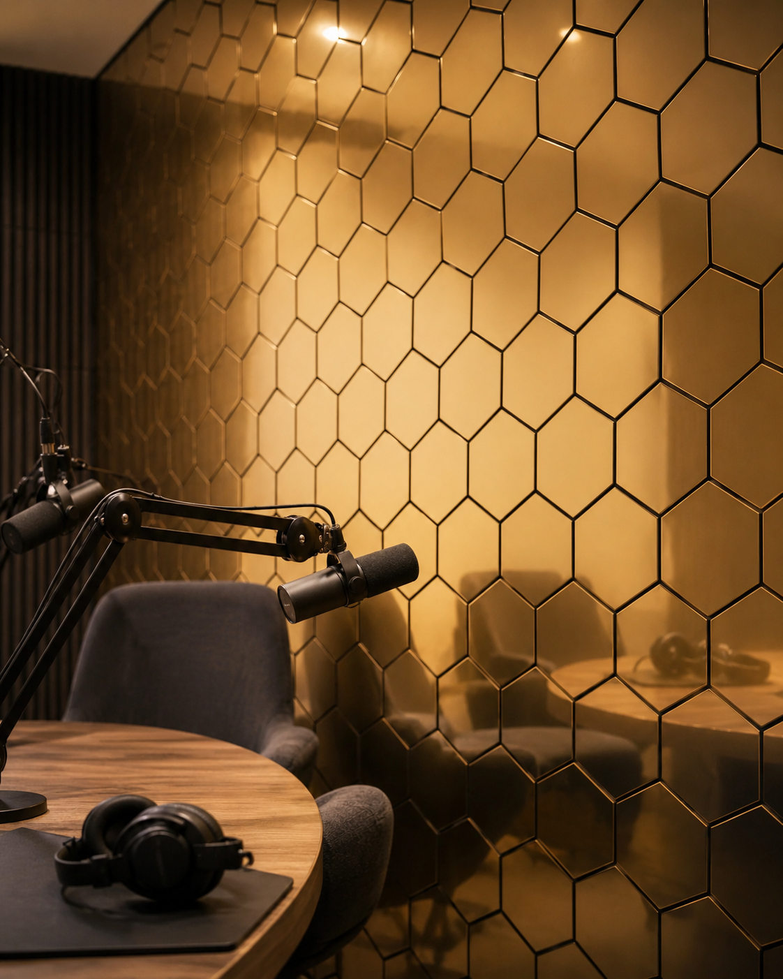 Hexagonal Espejo Dorado