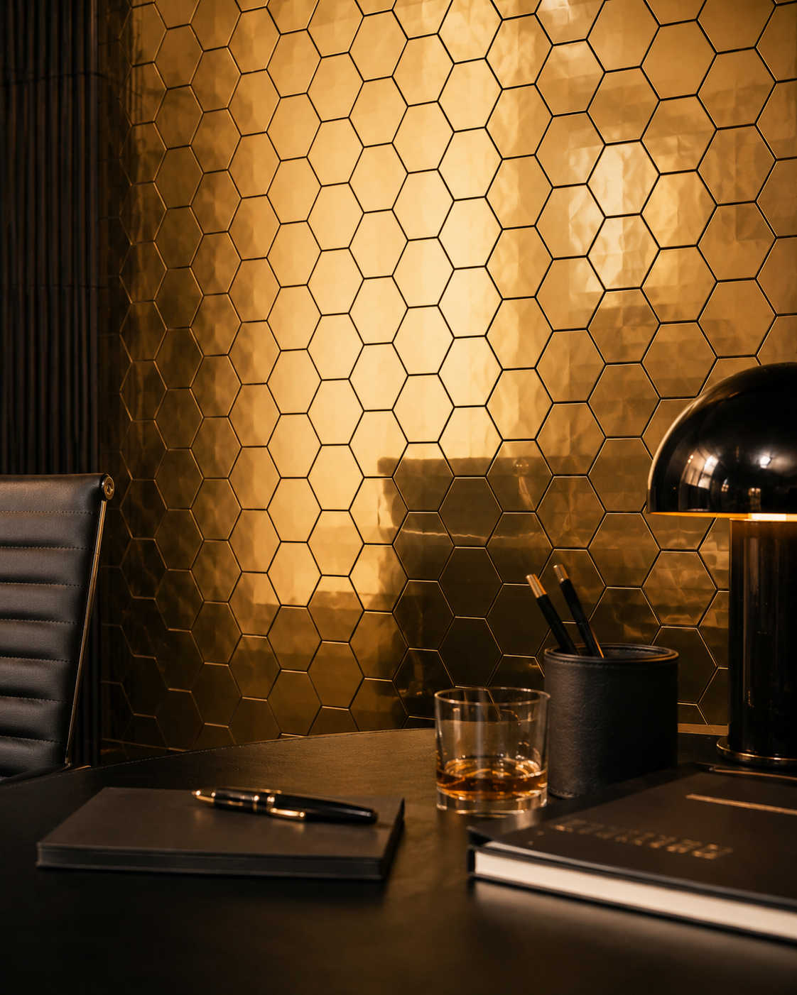 Hexagonal Espejo Dorado
