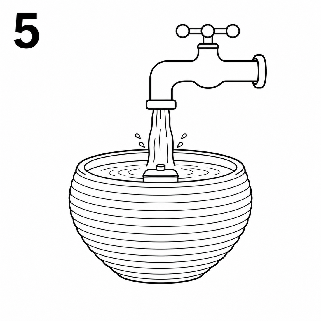5. Agrega agua a la fuente