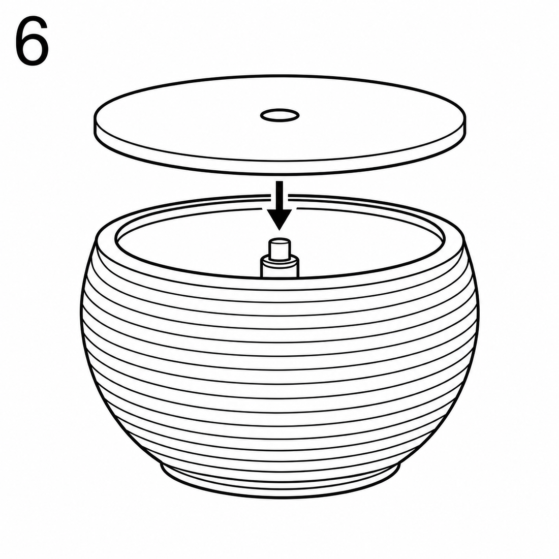 6. Coloca el plato superior