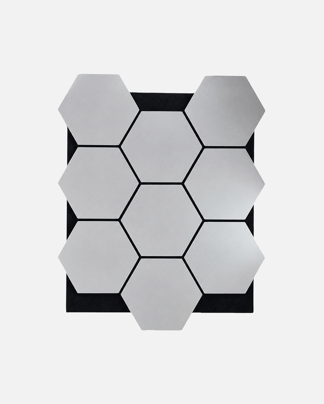Hexagonal Silver Mirror