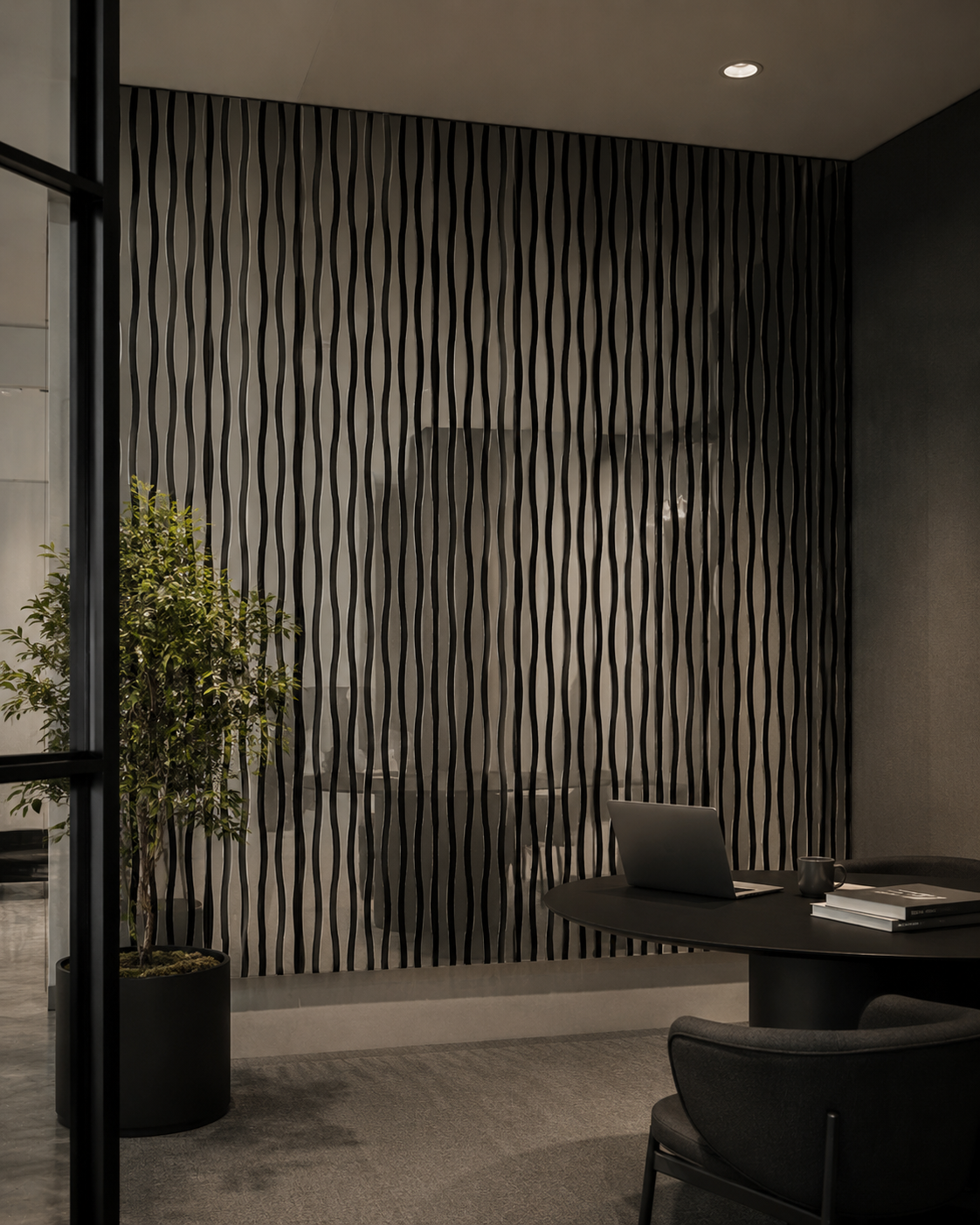 Silver Mirror Silhouette Paneling