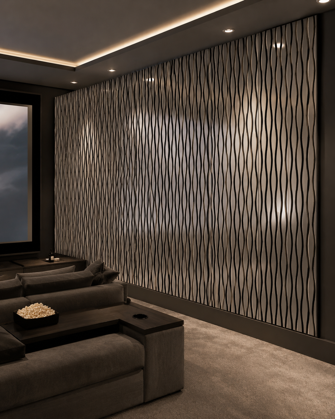 Silver Mirror Silhouette Paneling