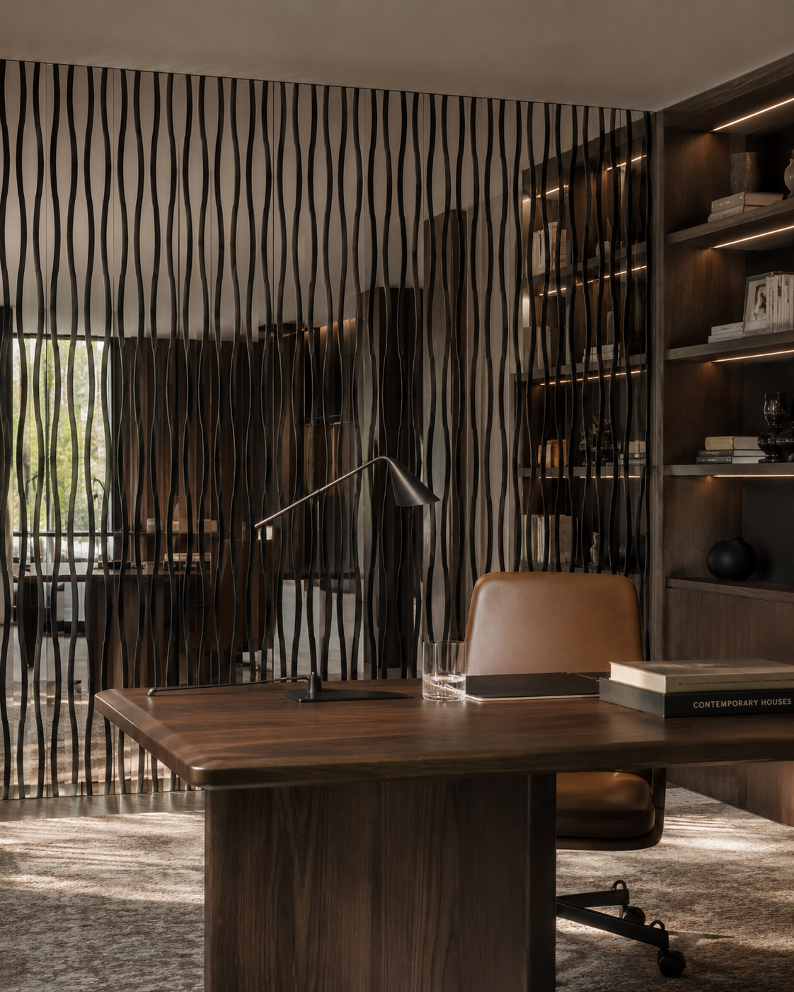 Silver Mirror Silhouette Paneling