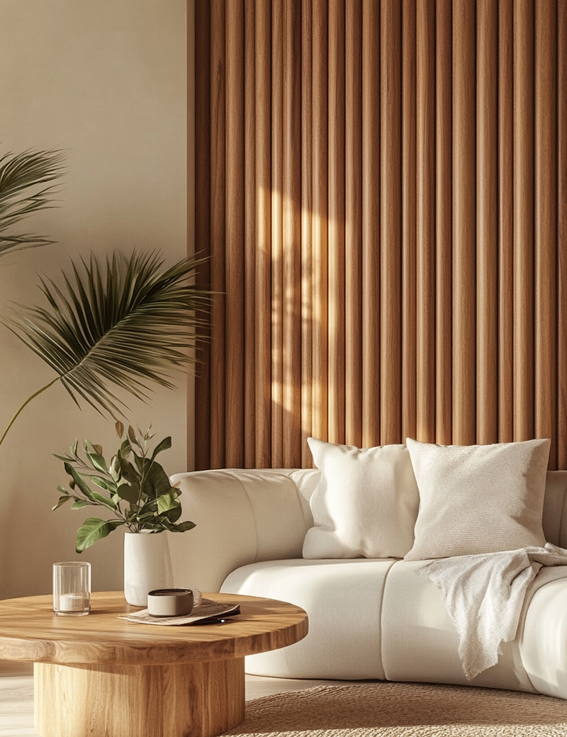 Lambrín Interior Flauta Mediana Color Parota Clásico