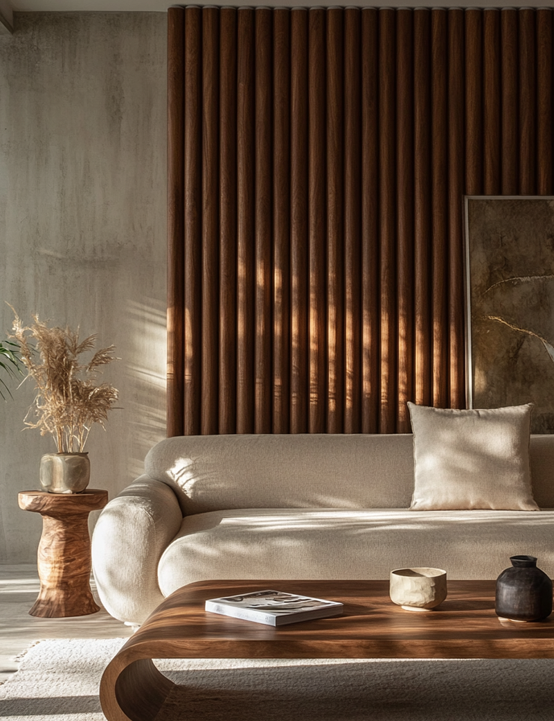 Lambrín Interior Flauta Mediana Color Parota Clásico