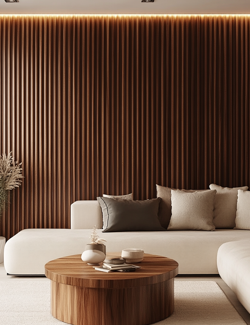 Lambrín Interior Flauta Mediana Color Parota Clásico