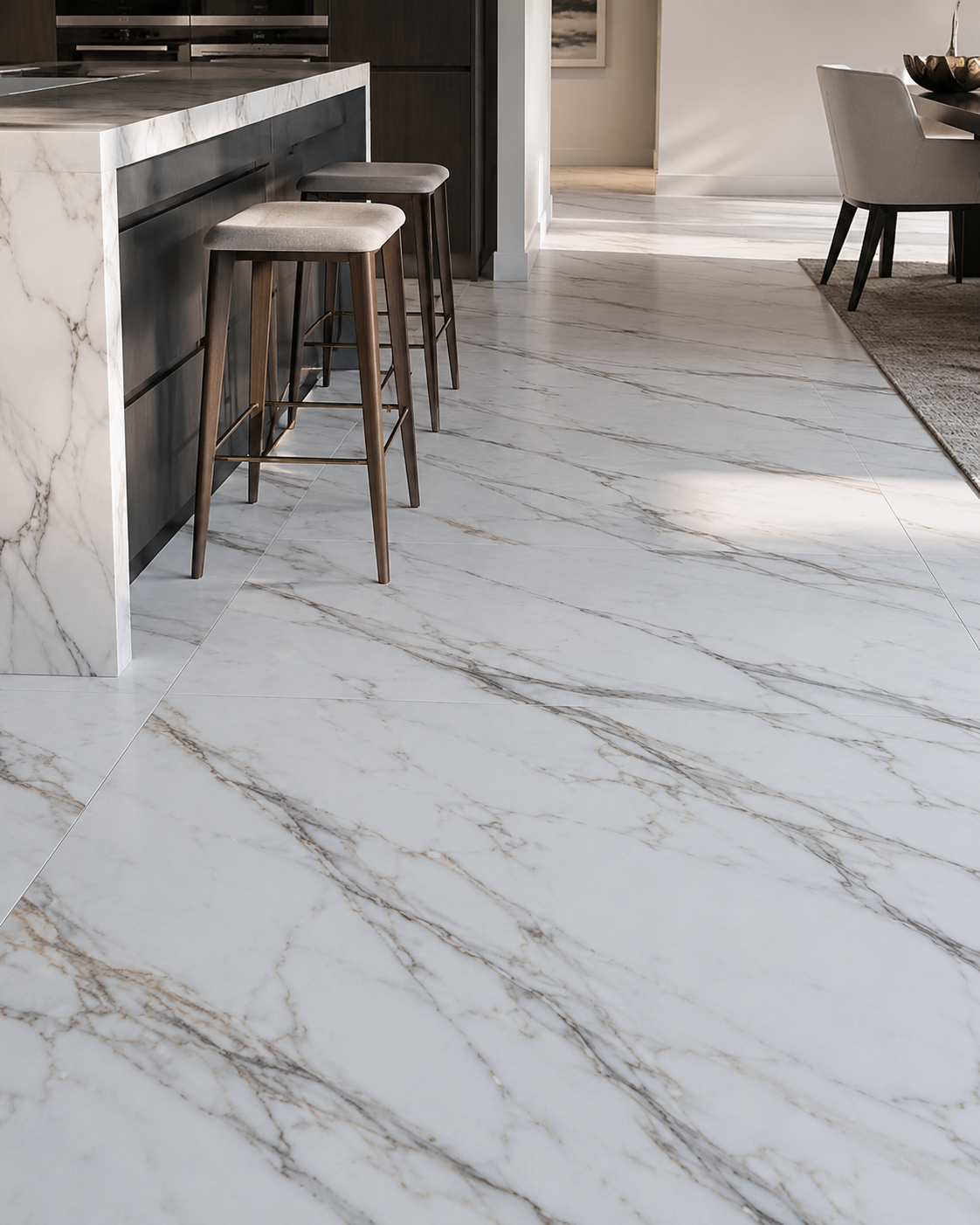 Piso Mármol Gold Blanco