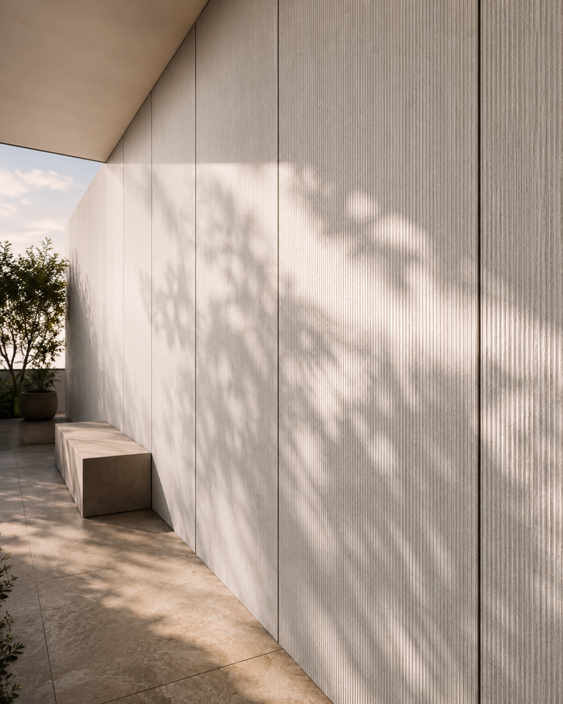 Concreto Rayado Crema 2.8x0.99