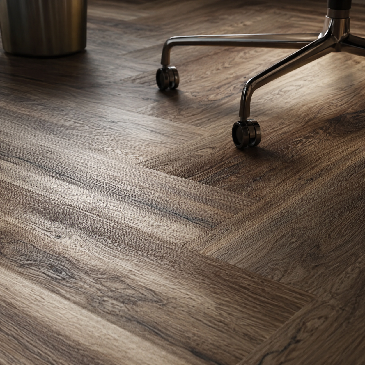 Piso Herringbone Nuez