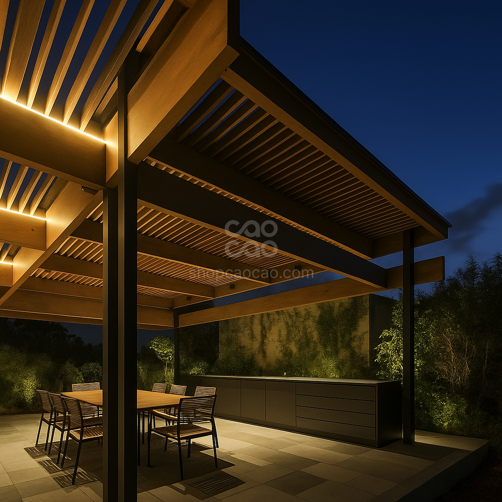 Viga Exterior de Aluminio 60x40 color Teca