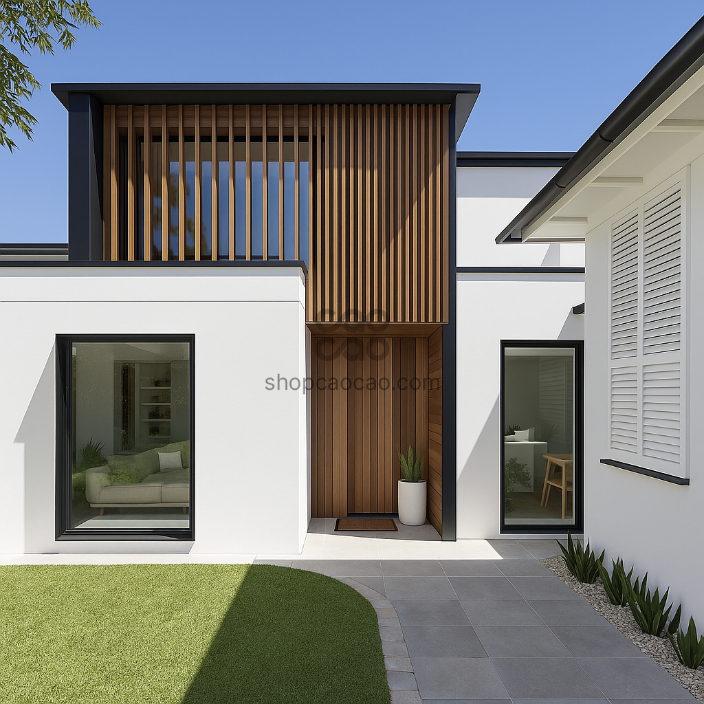 Viga Exterior de Aluminio 60x40 color Nogal