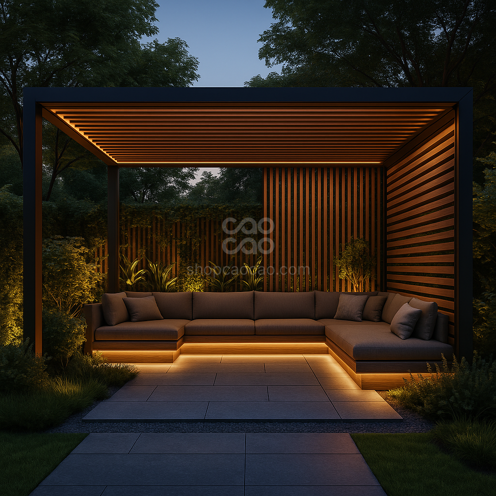Viga Exterior de Aluminio 60x40 color Parota