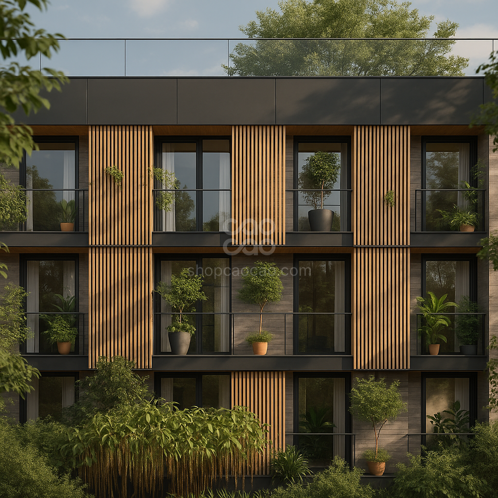 Viga Exterior de Aluminio 60x40 color Maple