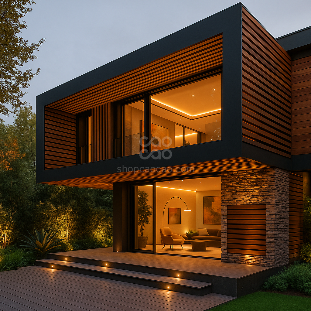 Viga Exterior de Aluminio 100x50 color Parota