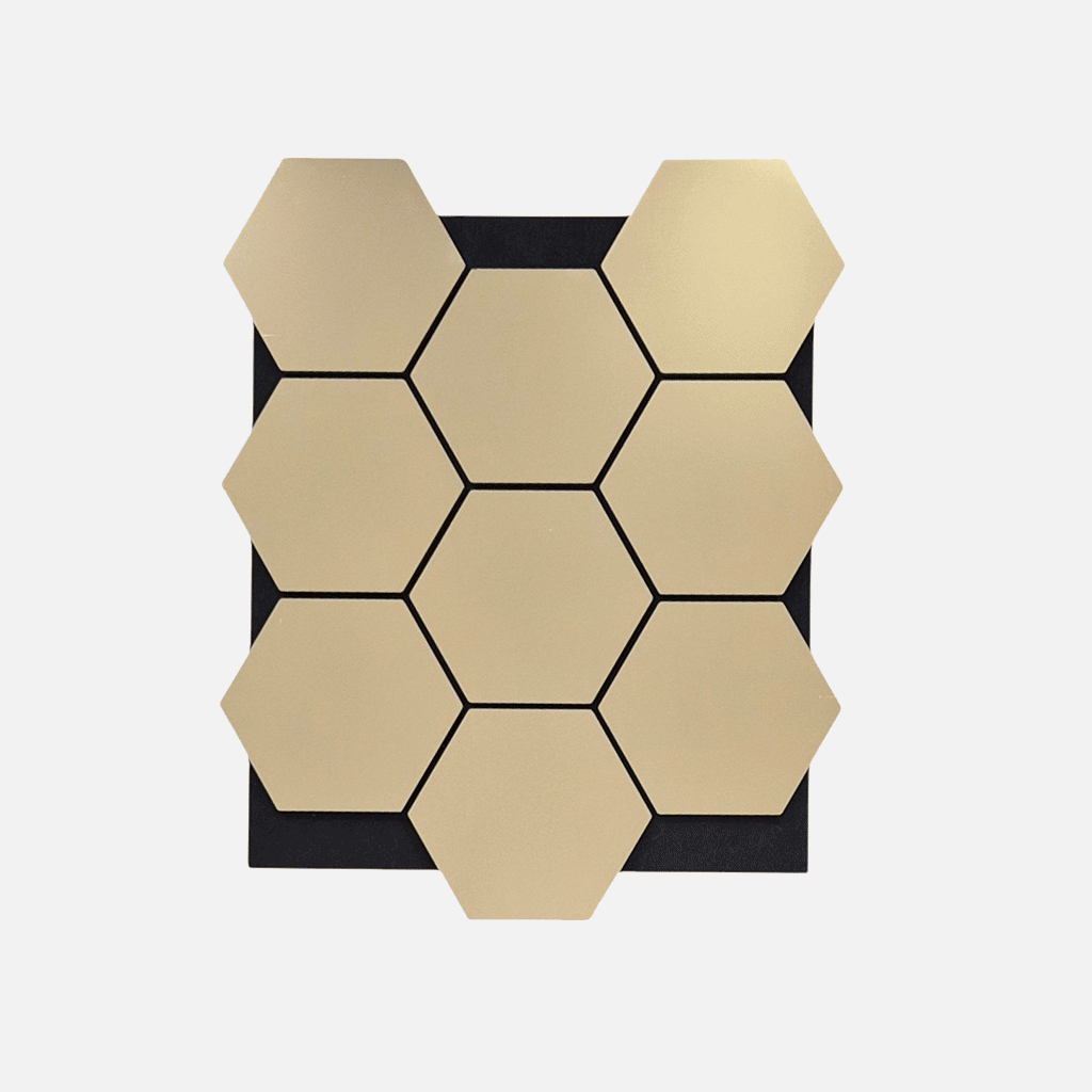 Panel Acústico Hexagonal Espejo Dorado