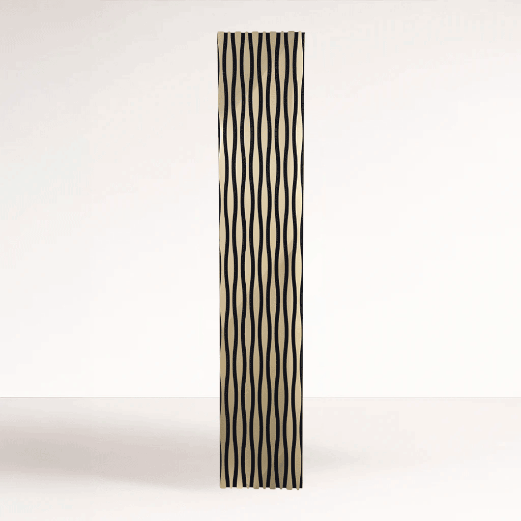 Panel Lambrín Acústico Silueta Espejo Dorado