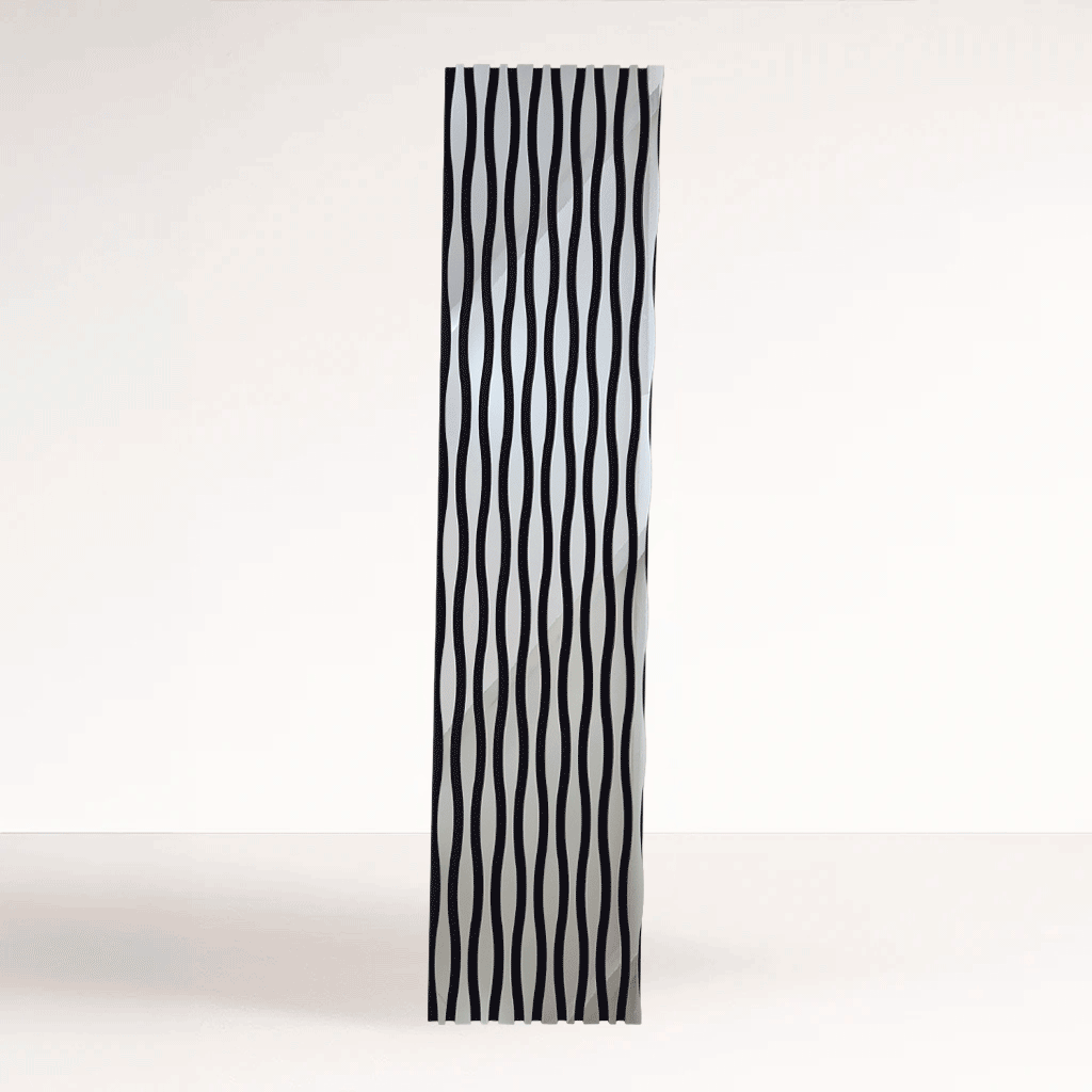 Panel Lambrín Acústico Silueta Espejo Plata