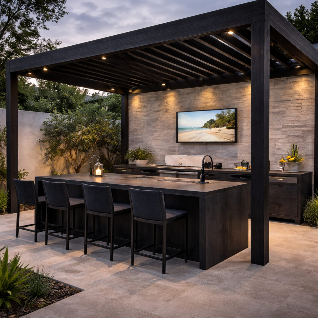 Viga Exterior WPC 120x62 Color Negro 205