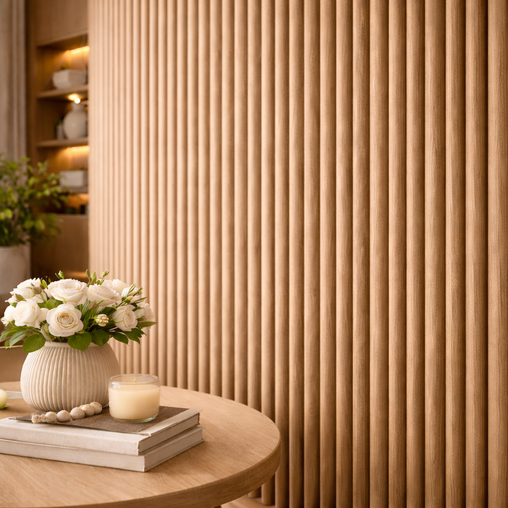 Lambrín Interior WPC Flauta Chica Japandi | Panel Decorativo Cao Cao