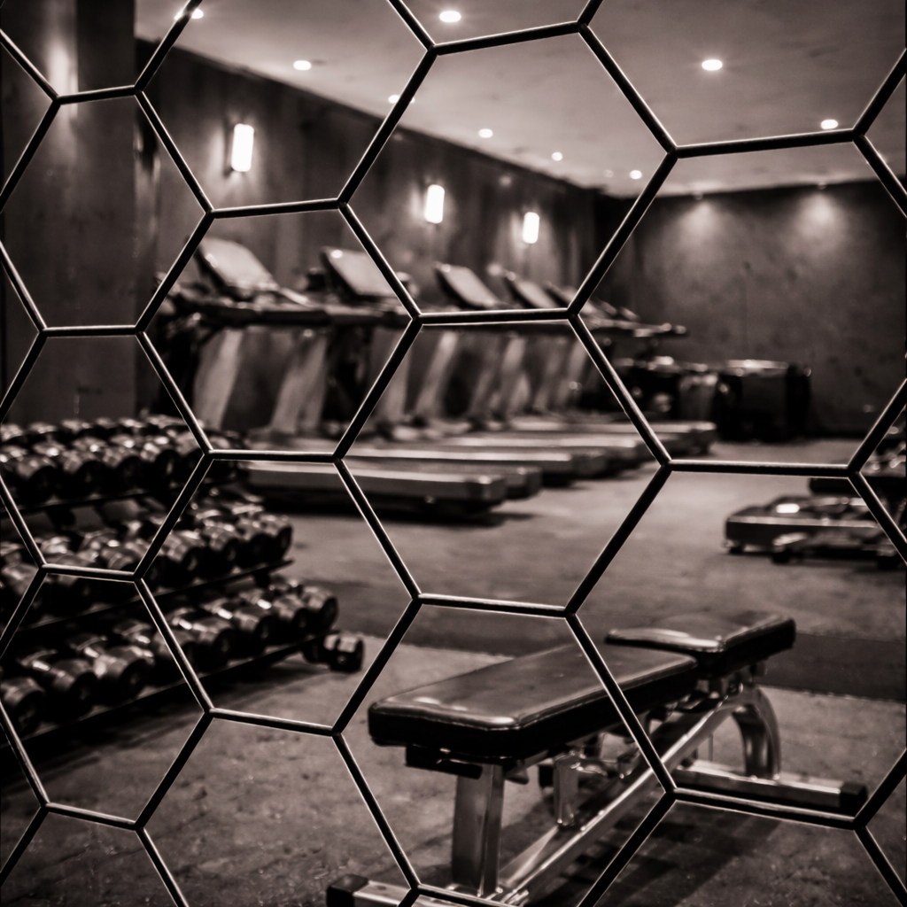 Panel Acústico Hexagonal Espejo Plata