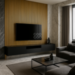 Lambrín Interior WPC Tradicional Color Dorado Fondo Negro