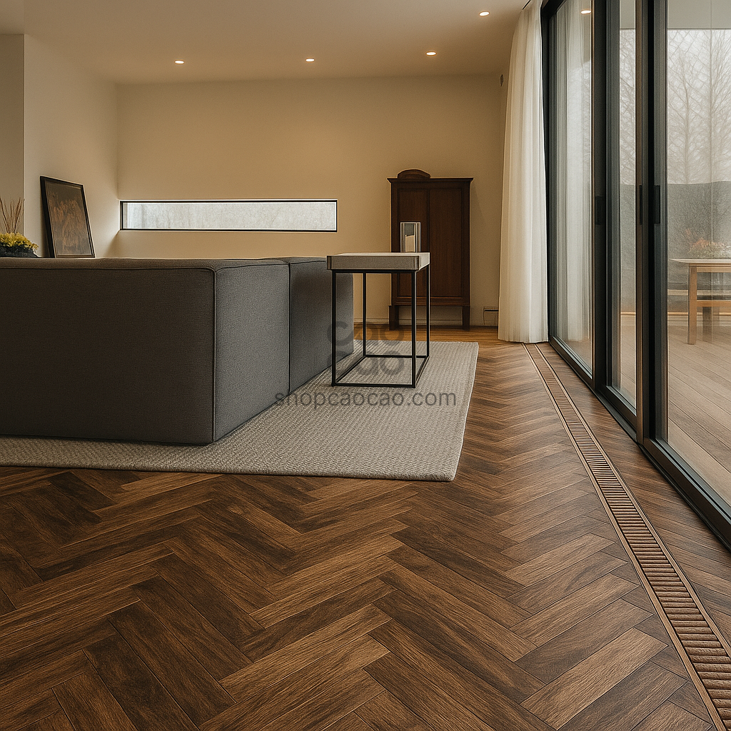 Piso SPC Herringbone Nuez (32 Piezas A+B)