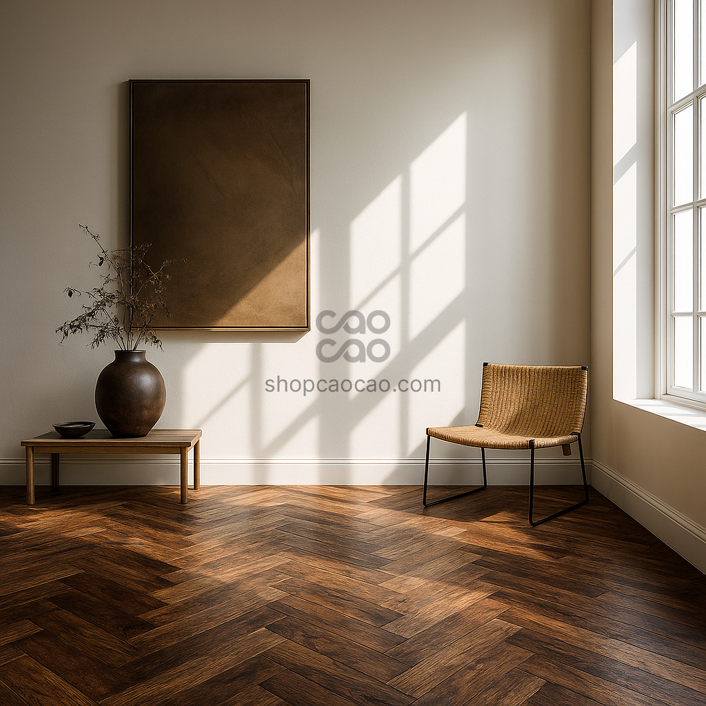Piso SPC Herringbone Nuez (32 Piezas A+B)