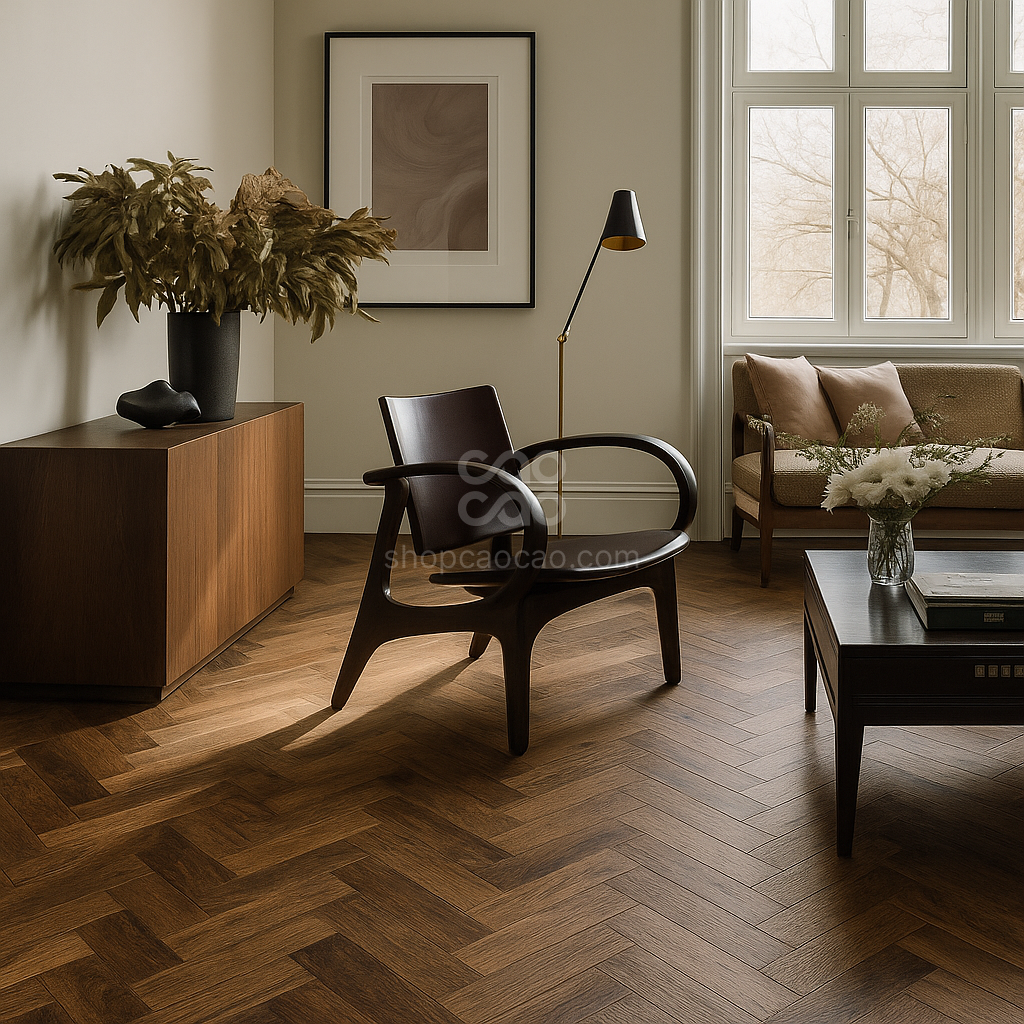 Piso SPC Herringbone Nuez (32 Piezas A+B)
